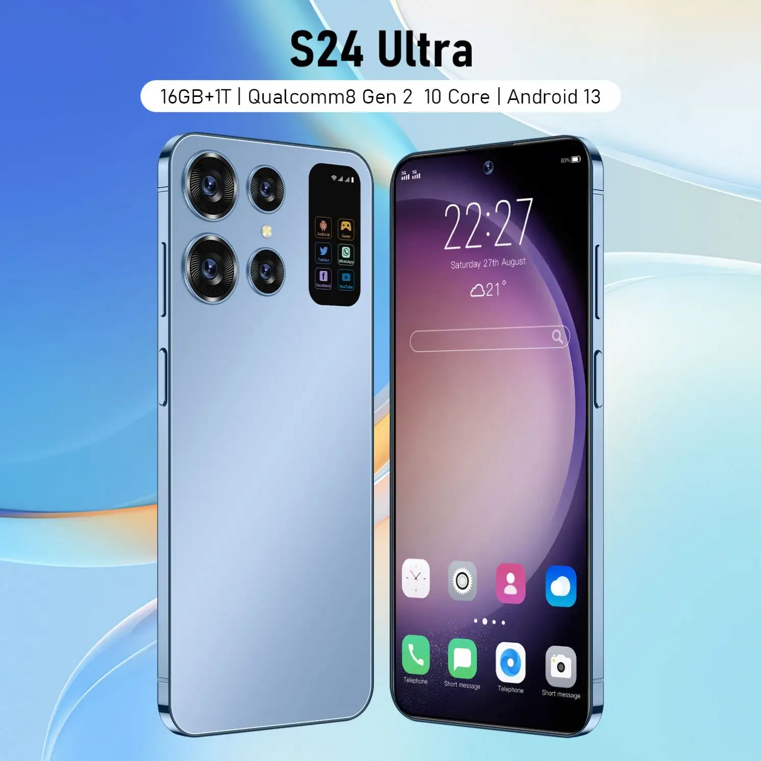 2024 ยี่ห้อใหม่S24 Ultraโทรศัพท์ 6.8 นิ้ว 12GB + 1TB 4G 5Gสมาร์ทโฟนพร้อมStylus 4 กล้องFace IDปลดล็อกโทรศัพท์มือถือ