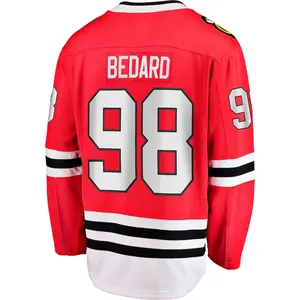 Pronto per la spedizione Chicago Blackhawk Hockey Jersey uniforme da Hockey su ghiaccio americana cucita da uomo 98 Connor Bedard 19 Toews