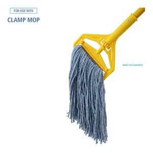 Boardwalk BWK2016B #16 Blue <b>Mop</b> Head Cut-End Standard with Cotton/Synthetic Fiber 12/ Carton - Product Image 2