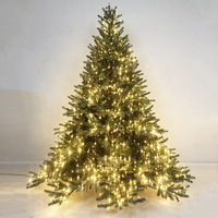 Sapin de Noël artificiel pré-éclairé avec contrôle par application intelligente, LED RGB à changement de couleur, articulé, 7 pieds, avec télécommande pour les fêtes modernes