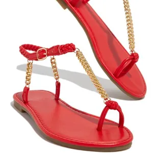 2022 New Fashion Flat Casual Chain Slides scarpe da spiaggia da donna al di fuori delle mezze calzature per le donne pantofole piatte