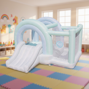 Château gonflable arc-en-ciel multifonctionnel pour événements commerciaux en plein air, fêtes d'anniversaire, installation facile, avec toboggan - Product Image 4