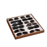 Nouvel arrivage : Plateau de rangement en bois grande capacité pour lunettes, présentoir à lunettes de soleil à grands compartiments
