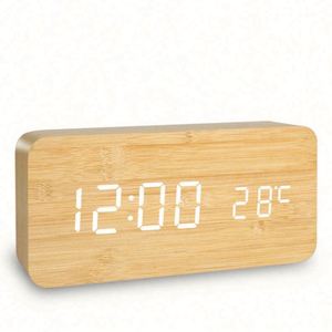 Wholesale Price Modern Decorative Custom Wooden Table Digital Kids Smart <b>LED</b> Light Alarm <b>Clock</b> with Radio for Living Room - Product Image 1