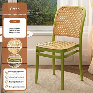 <span class=keywords><strong>Sedia</strong></span> impilabile economica con design a canna, gambe robuste, per esterni, in PP, stile nordico semplice, effetto rattan - Product Image 3