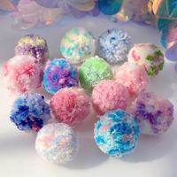 Boutons de manchette en pompon de laine filée faits à la main de 2,5 cm, accessoires de bijoux sportifs quatre saisons, bricolage, jouet de poupée, artisanat