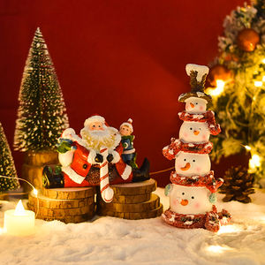 Portavelas de muñeco de nieve de Navidad, decoración única para el hogar para el mercado internacional. Artesanía de resina personalizada, adorno de Festival, recuerdo. - Product Image 6