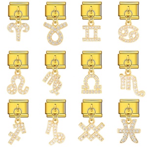 Bracelet à Breloques Italien en Acier Inoxydable Doré avec 12 Pendentifs Zodiaque Mignons – Bijou Tendance Idéal pour Cadeau (Vente en Gros) - Product Image 2