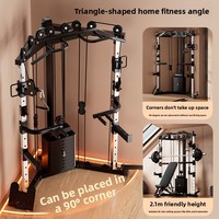 Machine d'entraînement multifonctionnelle intégrée en acier pour petits oiseaux, rack à squats, crossover de câbles, équipement de gym à domicile, cadre complet