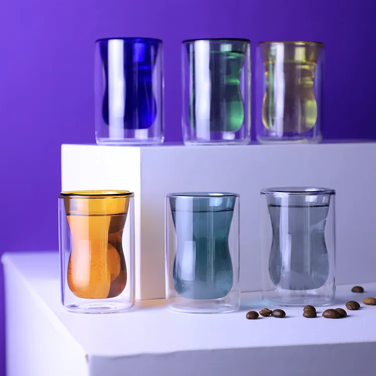 Glass Glasses Coffee cup Tea Glass Double Wall Drinking Glasses Thermal Tumbler Cup For Turkish Coffee mug