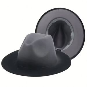 Sombrero Fedora de Color degradado de moda europea y americana OEM, sombrero Formal grande para cena, sombrero de Jazz para fiestas - Product Image 1