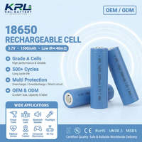 Baterai Isi Ulang Li-Ion 3.7V 2200mAh 500-Cycle Bersertifikasi CCC UN38.3 KRL 18650 LiCoO2 Kapasitas Tinggi untuk Paket Baterai DIY