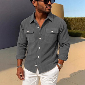 Camisa de <span class=keywords><strong>pana</strong></span> para <span class=keywords><strong>hombre</strong></span>, estilo americano, a la moda, holgada, nueva, informal, con botones, para otoño, de la marca Independent Website - Product Image 2