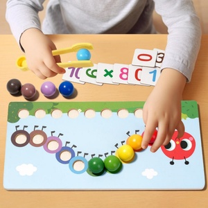 Juguetes de matemáticas con cuentas de clip para niños, entrenamiento de motricidad fina, combinación de colores, oruga, aprendizaje de números, juguetes educativos - Product Image 3