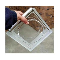 Bloc de verre creux clair 190*190*80mm blocs de verre décoratifs carrés motif soleil blocs de verre de construction creux pour cloison