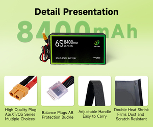 Hot bán chuyên nghiệp 360wh/kg bán rắn Nhà Nước Pouch Lithium Ion Battery Pack 4S/6S/12S 30C 8400mAh dài thời gian sử dụng cho lớn - Product Image 5
