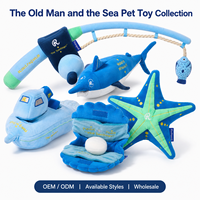 Pack de jouets pour chiot en peluche douce avec corde et effets sonores (bruit froissé et couineur) |   Jouets interactifs pour animaux de compagnie à thème océanique, 5 pièces, avec fonction de reniflement, de dissimulation de friandises et de couinement