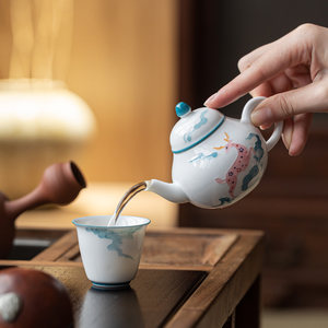 Guanlan Ceramic Teapot Pear-shaped With Lid Porcelain Kung Fu <b>Tea</b> <b>Set</b> Afternoon <b>Tea</b> Use - Product Image 2