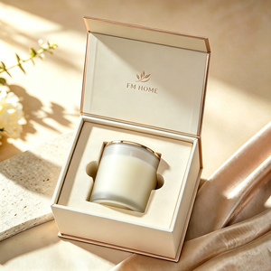 OEM Custom Logo Luxury Magnetic <b>Candle</b> Box with EVA Insert & Lamination - Rigid Paper Sustainable <b>Gift</b> Packaging Wholesale - Product Image 1