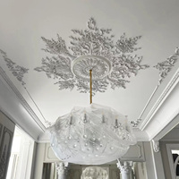 Auuan Guangdong - Roseta de Techo Decorativa Impermeable de PU para Villa, Adorno Tallado Ligero