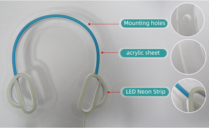 Enseigne néon DIVATLA <span class=keywords><strong>pour</strong></span> <span class=keywords><strong>casque</strong></span> <span class=keywords><strong>audio</strong></span>, 5V USB, lumières néon bleues, forme de <span class=keywords><strong>casque</strong></span> supra-auriculaire, enseignes LED <span class=keywords><strong>pour</strong></span> salle de jeux, salle <span class=keywords><strong>audio</strong></span> - Product Image 3