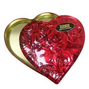Kreative Herzform Metall kann einfache farbige Schokolade Aufbewahrung sbox Candy Tin