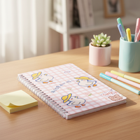 Carnet à spirale A5 personnalisé en gros, 100 feuilles, papier 80 g/m², papeterie japonaise, journal pour le bureau, logo personnalisé, directement de l'usine