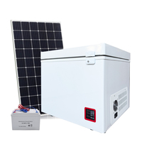 Congelador horizontal portátil de 68L con energía solar Transtec BD/BC-68 de 12/24V, ecológico, para uso en exteriores, con panel solar.