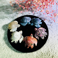 Vente en gros de sculptures et gravures en pierre de cristal de mini tortue de mer en pierres précieuses naturelles pour cadeaux décoratifs