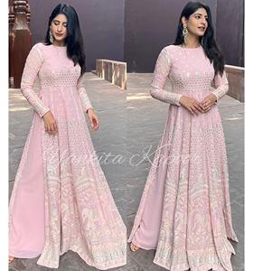 Dibujado a mano moderno étnico Georgette tela indio paquistaní diseñador fiestas vestido adultos Sharara traje Palazzo para mujeres - Product Image 1