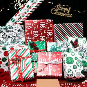 Wholesale Disposable Custom Gift <b>Christmas</b> Party Wrapping Paper Roll 43*300cm Metallic Uncoated Recyclable - Product Image 4