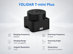 Capteur LiDAR 2D YDLIDAR T-mini Plus 360 degrés, scanner laser ToF pour la navigation robotique, l'évitement d'obstacles et la cartographie - Product Image 6