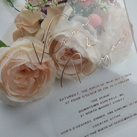 Carte de mariage en acrylique de conception d'invitations imprimées en feuille d'or rose véritable transparente personnalisée