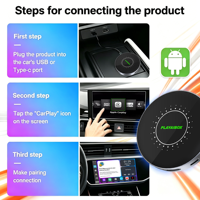 PlayAiBox Android 15, Caja Inalámbrica Carplay con IA, Qualcomm 6350, 8GB+128GB, Red 5G, GPS Integrado, Multimedia para Auto, YouTube, Netflix