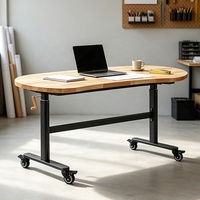 Bureau d'ordinateur surélevé sans alimentation, personnalisable, portable et mobile, table de travail et établi en bois massif pour studio et garage