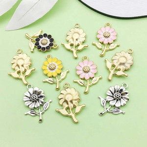 Pendentif fleur tournesol en alliage de zinc plaqué, taille moyenne, pour accessoires de bijoux DIY - Product Image 4