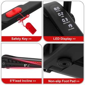 LF520E gran oferta plegable ahorro de espacio Fitness en casa ligero fácil de mover 2 en 1 máquina para caminar y correr cinta de correr de pendiente <span class=keywords><strong>fija</strong></span> - Product Image 3