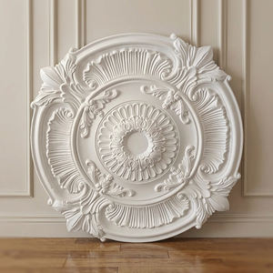 <span class=keywords><strong>Plaque</strong></span> de <span class=keywords><strong>plafond</strong></span> / base de luminaire en plâtre de Paris à motifs floraux en polyuréthane PU haute densité et texture magnifique - Product Image 1
