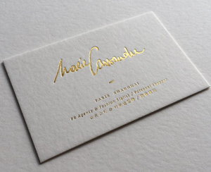 Tùy chỉnh phong cách Debossed letterpressed kết cấu giấy Matte thẻ tên thương hiệu nổi lá vàng in ấn áp phích thiệp chúc mừng - Product Image 5