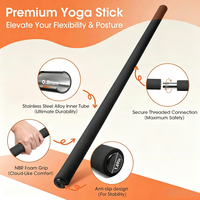 Bâton de yoga LXY-N10238, bâton de mobilité en acier pour l'étirement, la flexibilité et l'équilibre, la physiothérapie et la correction de la posture