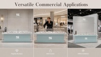 Vitrine de présentation de bijoux de luxe sur mesure en verre trempé, merchandising visuel, émail cuit écologique pour la décoration intérieure de magasins de détail