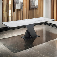 Vente en gros d'ensembles de salle à manger luxueux personnalisés de style moderne nouveau design pieds en fer table rectangulaire siège en cuir pour hôtels restaurants