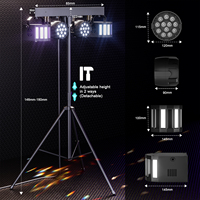 U`King - Juego de Luces Par RGBW 4 en 1 de 60 W para Escenarios, Discotecas, Fiestas y Eventos, con Trípode, Equipo de Iluminación