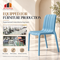 Chaise de salle à manger moderne en plastique PP avec dossier profilé, empilable, pour la maison, la cuisine, le café, le restaurant, l'intérieur et l'extérieur