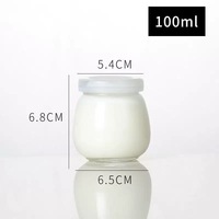 Pot en verre de qualité alimentaire pour pudding, yaourt, mini-lait, gelée, confiture, dessert, avec couvercle en plastique, logo personnalisé