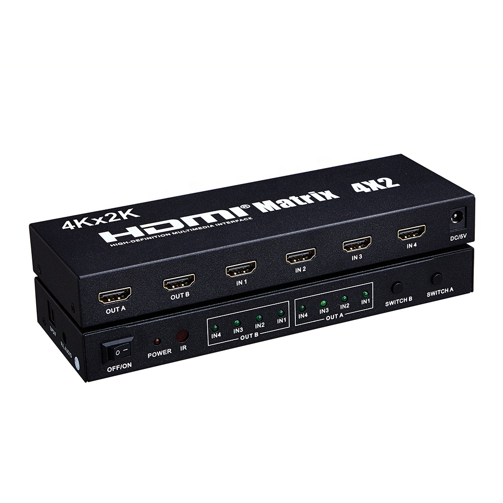 HDMI 4 в 2 из матричный коммутатор Smart памяти и ИК-пульт дистанционного управления