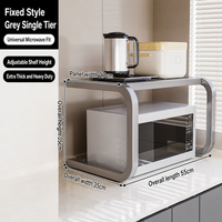 Support simple pour four à micro-ondes en acier au carbone, 55 cm, avec bras arqués, pour bouteilles d'assaisonnements, condiments et couverts
