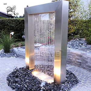 BLVE extérieur jardin décoratif marron rectangulaire petite <span class=keywords><strong>fontaine</strong></span> en métal <span class=keywords><strong>fontaine</strong></span> murale d'<span class=keywords><strong>eau</strong></span> en acier inoxydable - Product Image 6