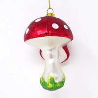Arbre de Noël en verre en gros 2025 nouveau petit escargot assis sur un pendentif champignon