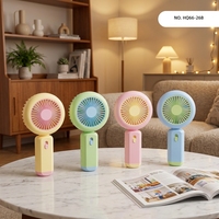 Mini-ventilateur portable de luxe personnalisé avec logo, rechargeable USB-C, deux vitesses, 3 pales, silencieux, design cartoon, pour la maison et la voiture
